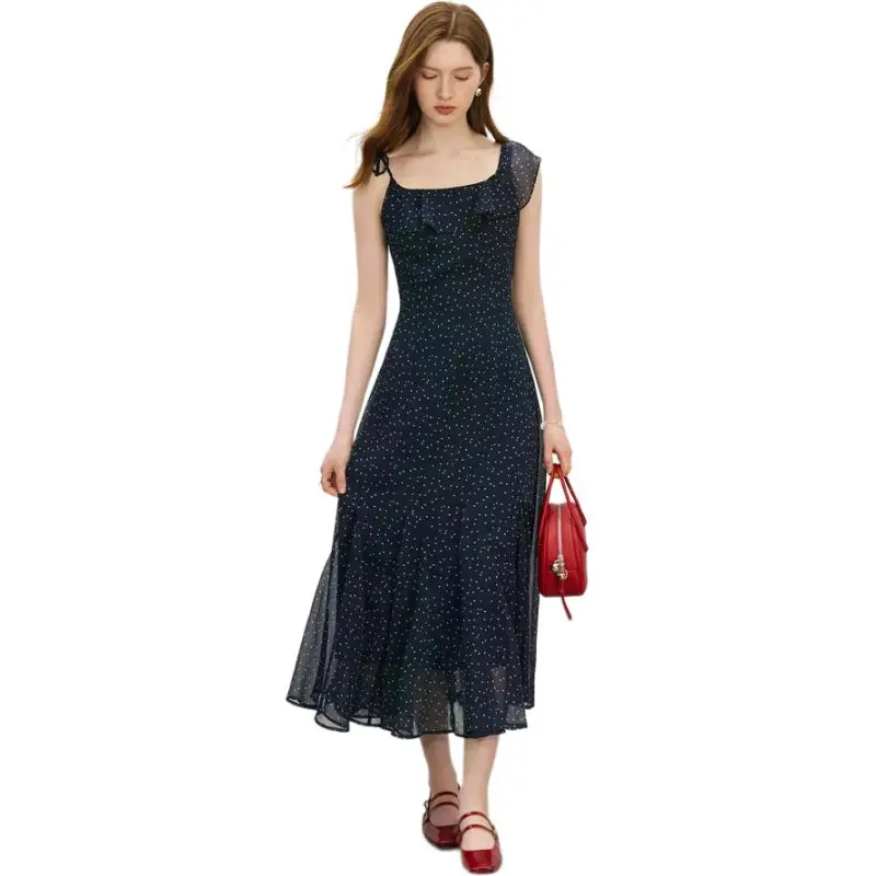 FANSILANEN Slip Dresses Women's Navy Blue-3