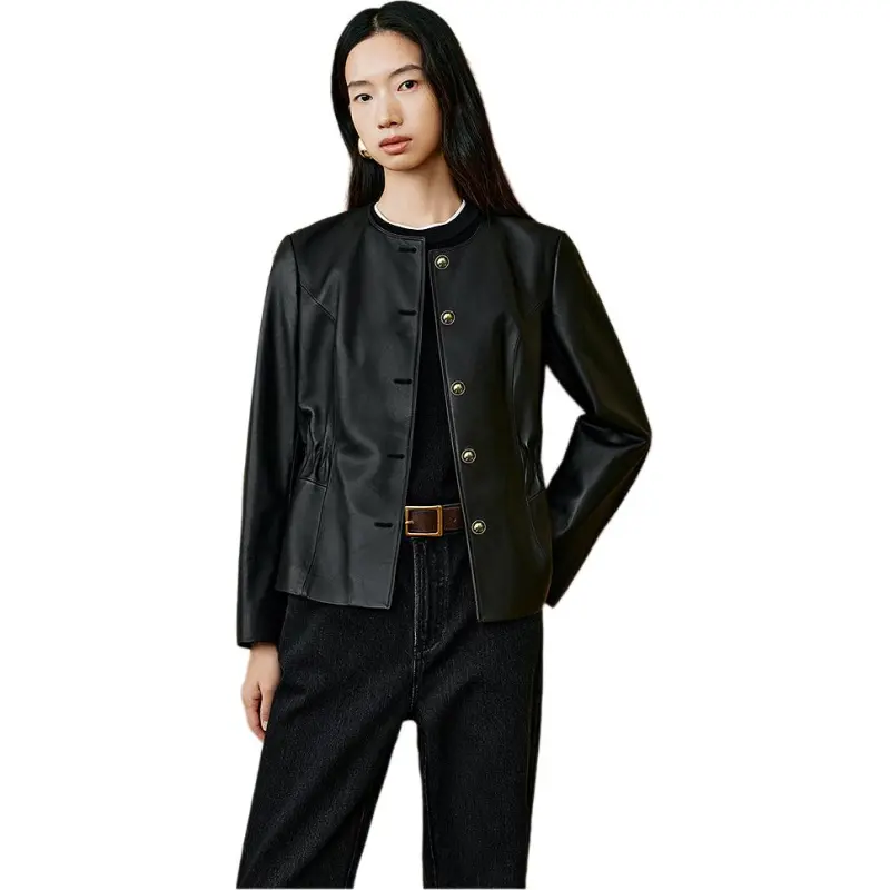 INSUN Leather Jackets Women's Black-4