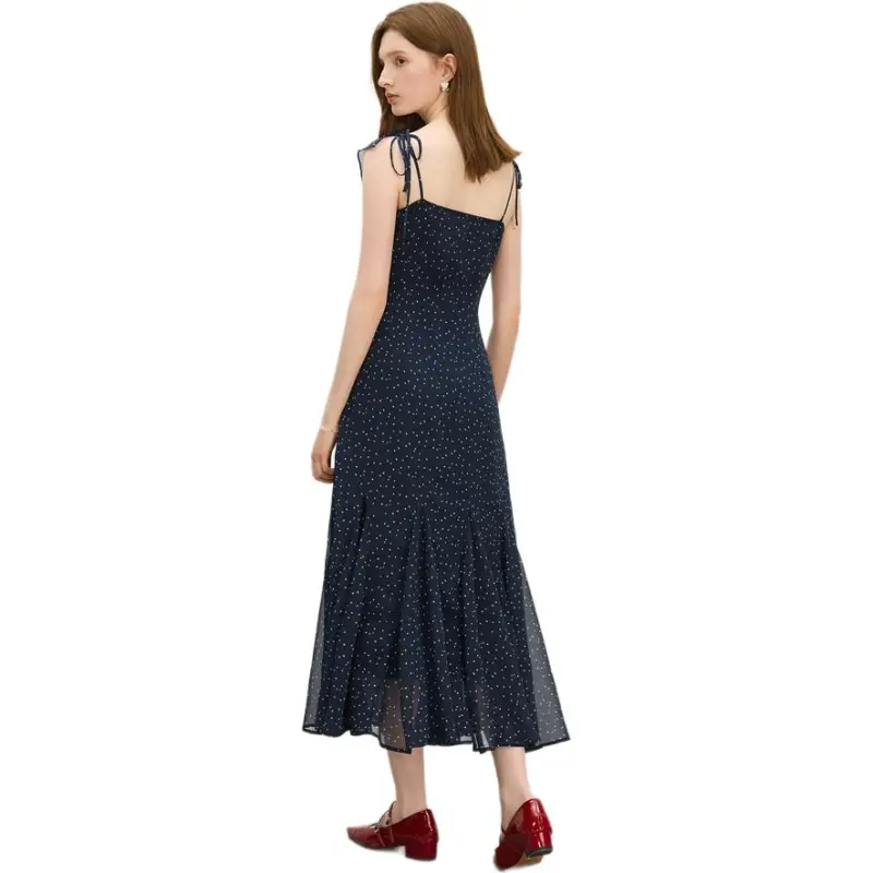FANSILANEN Slip Dresses Women's Navy Blue-4