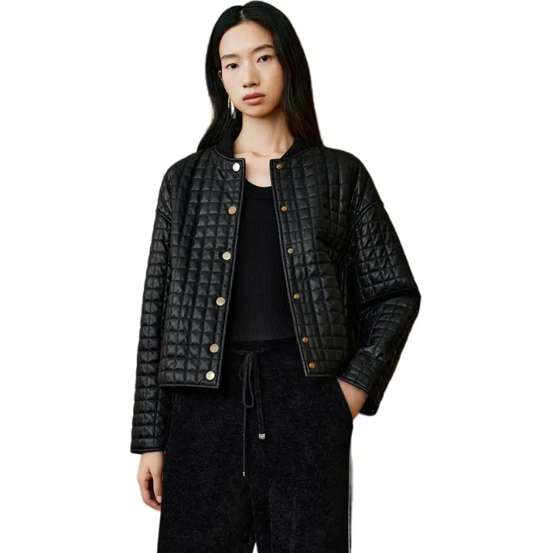 INSUN Leather Jackets Women's Black-2