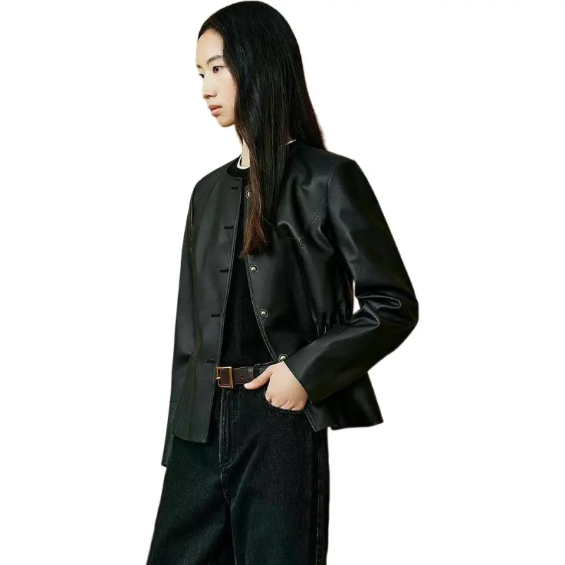 INSUN Leather Jackets Women's Black-5