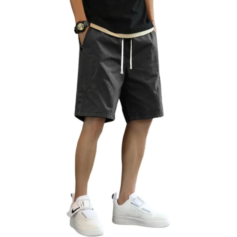 Tonlion Cargo Shorts Men Dark Ink Gray-2