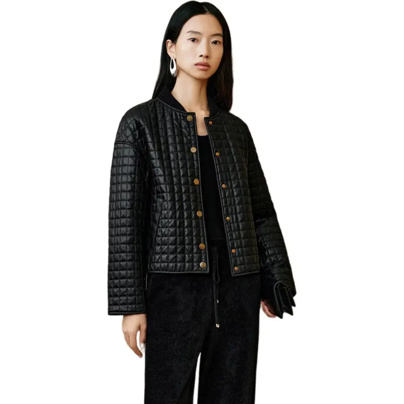 INSUN Leather Jackets Women's Black-3