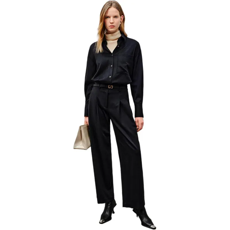 INSUN Casual Pants Women's Navy Blue-1