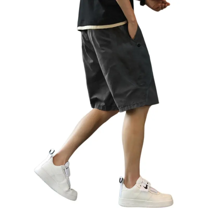 Tonlion Cargo Shorts Men Dark Ink Gray-4