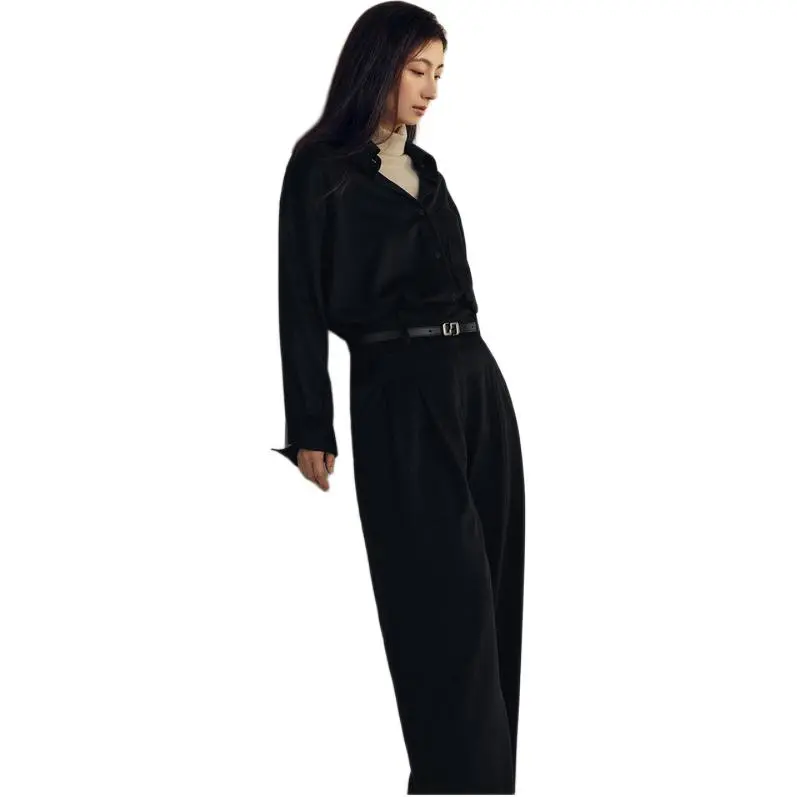 INSUN Casual Pants Women's Navy Blue-2