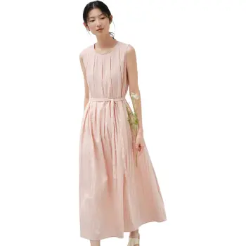 WHITEALLUSION Sleeveless Dress Women's Pink