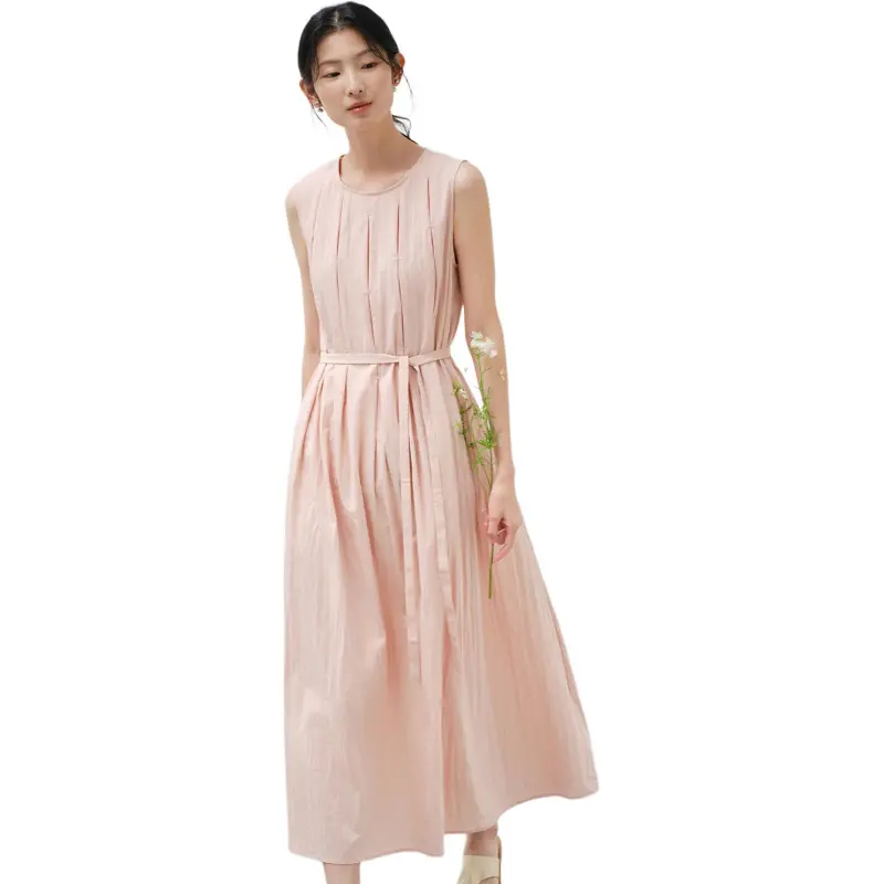 WHITEALLUSION Sleeveless Dress Women's Pink-0