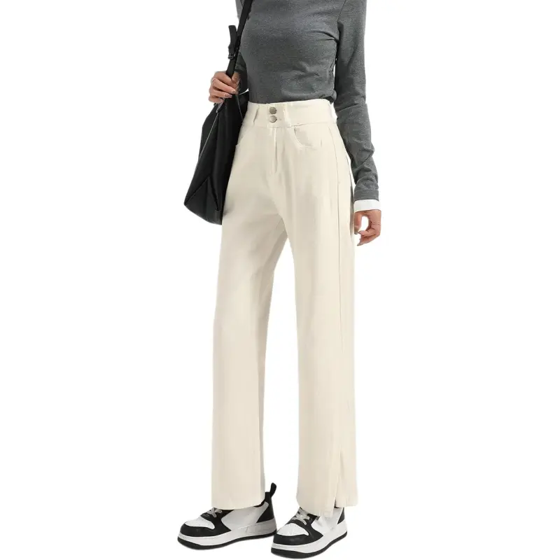 FAWENXIANGZI Jeans Women's Ecru-7