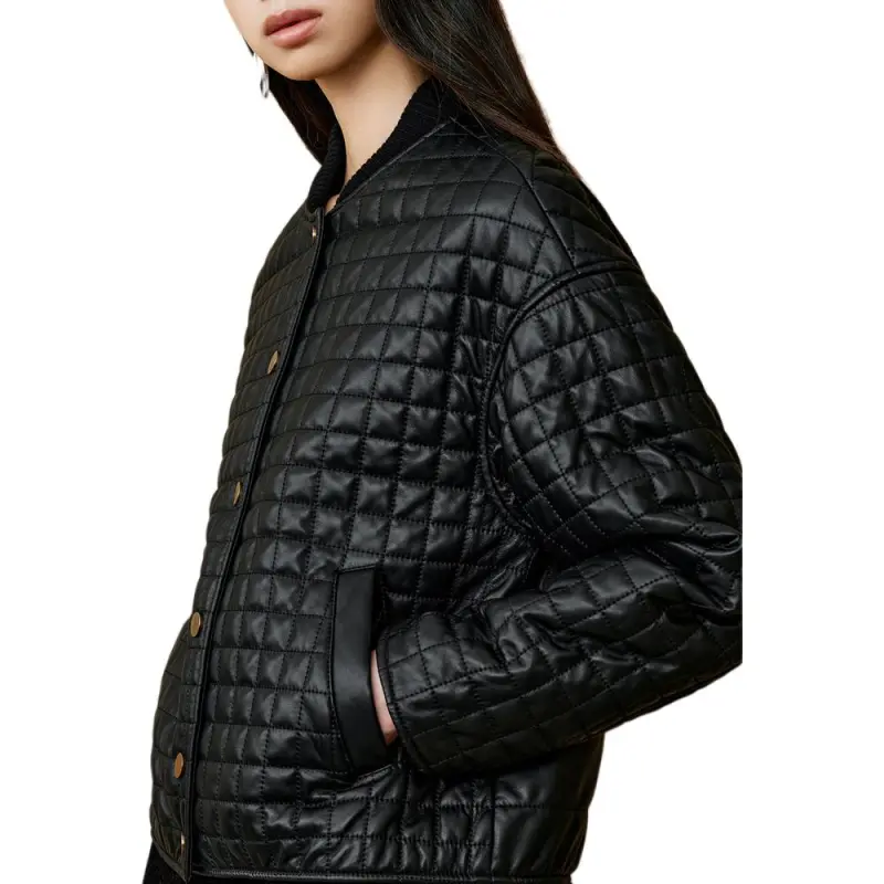 INSUN Leather Jackets Women's Black-5