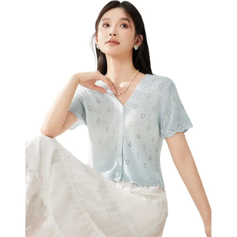 Love to serve Knitwear Women's Blue Apricot Mixed Color-1