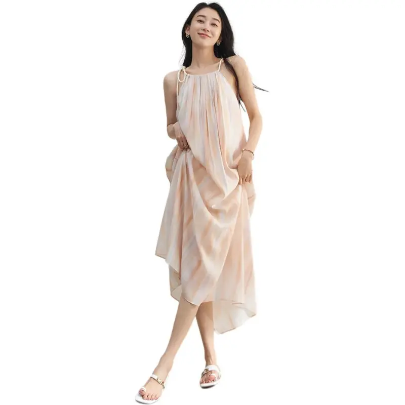 XIRAN Slip Dress Women's Light Pink Orange-1