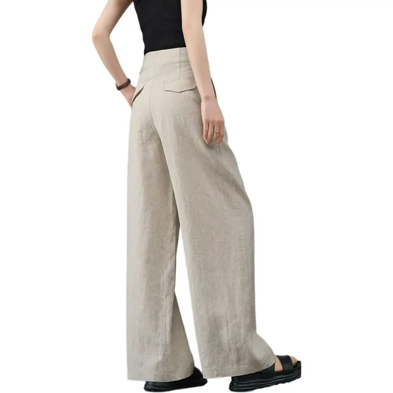 YALIDA Casual Pants Women's Oat Beige-3