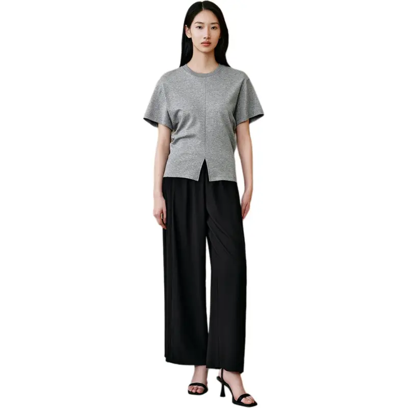 INSUN T Shirts Women's Light Gray-1