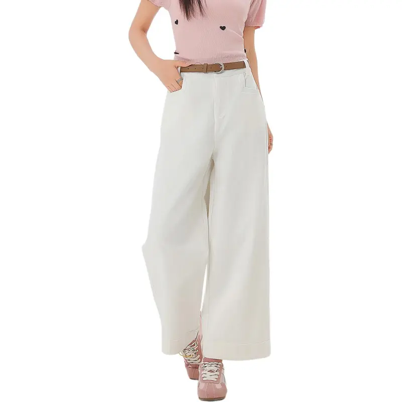 FAWENXIANGZI Jeans Women's White-8