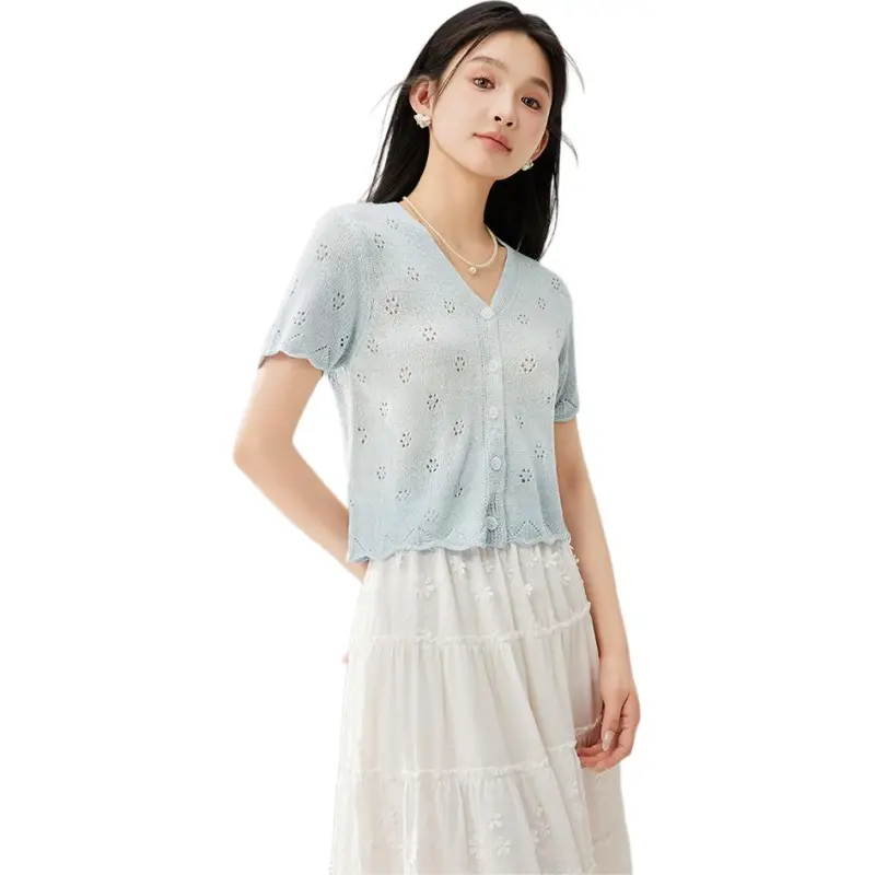 Love to serve Knitwear Women's Blue Apricot Mixed Color-3