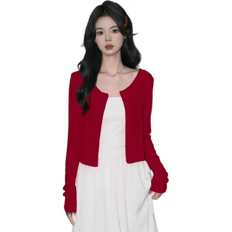 FOREVER 21 Knitwear Women's Red Cardigan-1