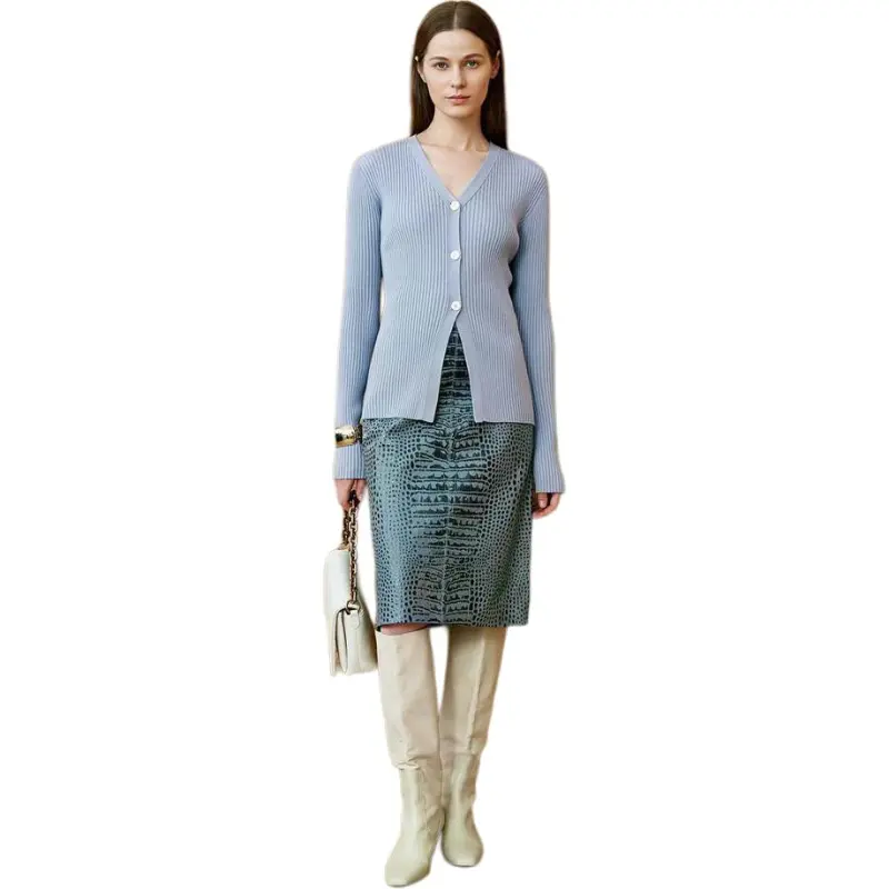 INSUN Leather Long Skirt Women's-6