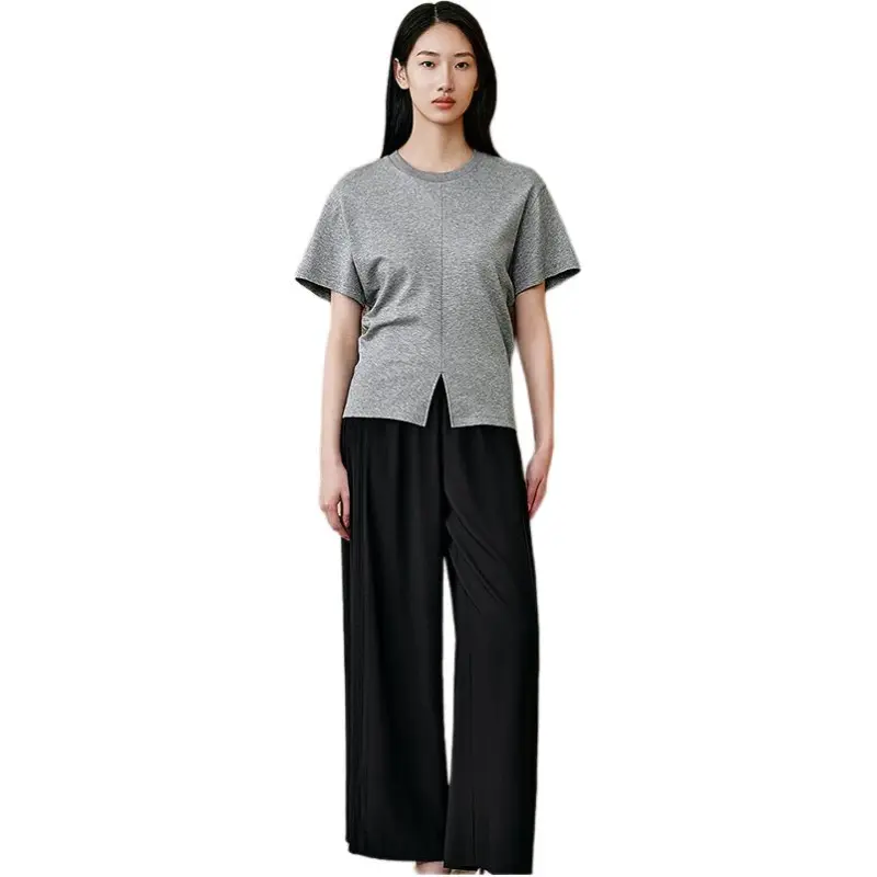 INSUN T Shirts Women's Light Gray-2