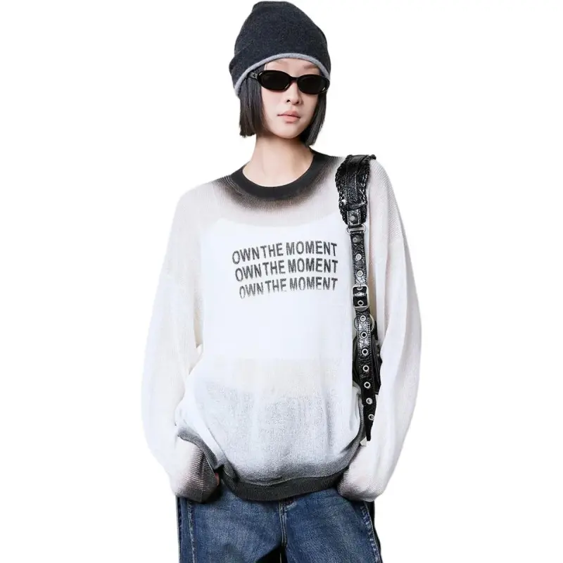 MEIYANG Knitwear Women's Black White-2