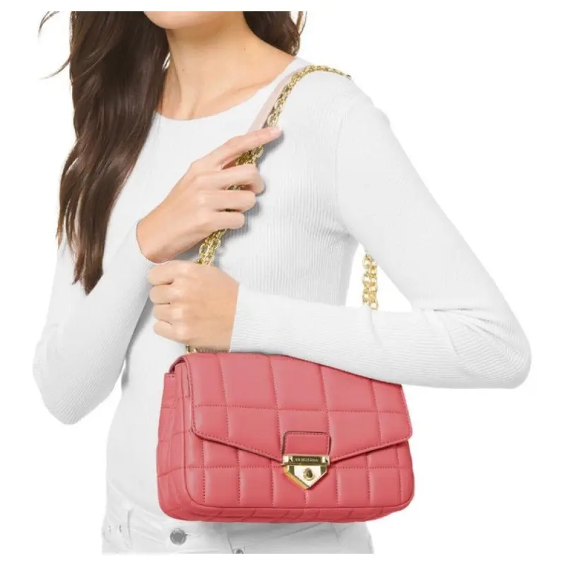 MICHAEL KORS Soho Sheepskin Shoulder Bag, Crossbody Bag Large Size Women's Rose Pink-5