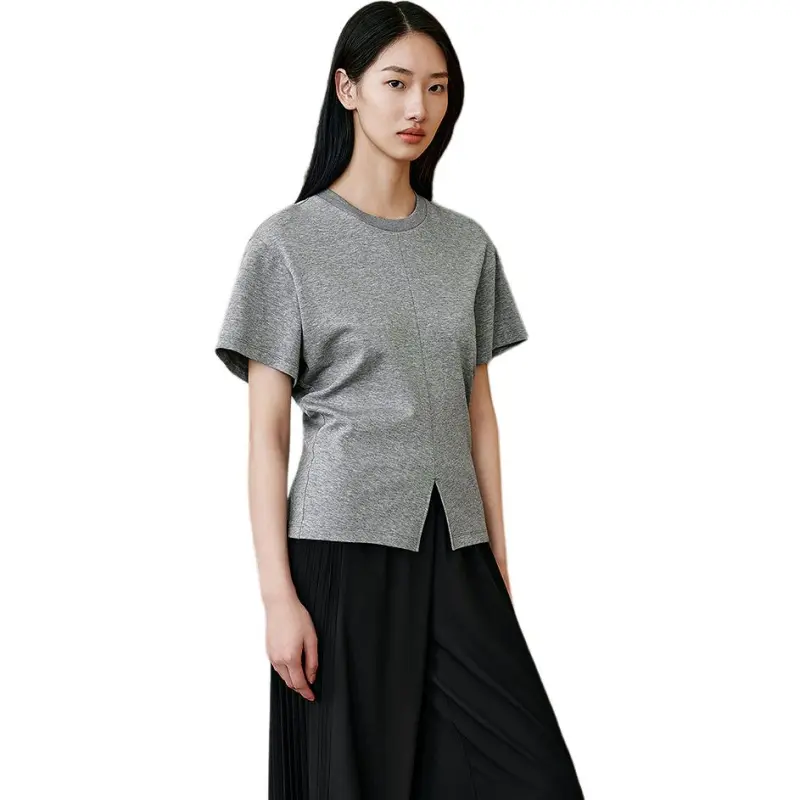 INSUN T Shirts Women's Light Gray-3