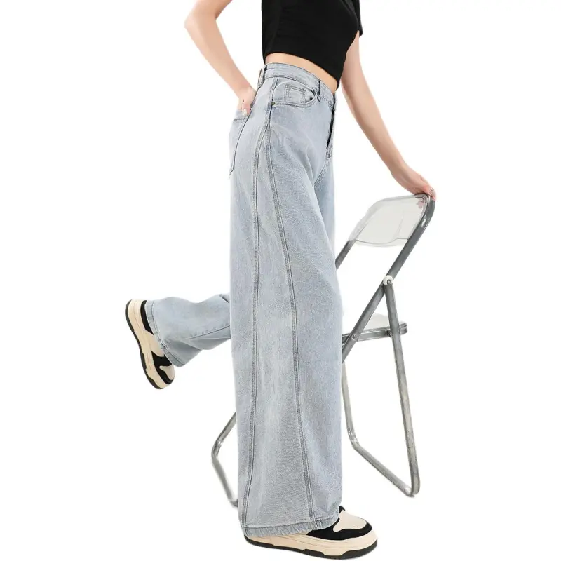 FAWENXIANGZI Jeans Women's Light Blue-2