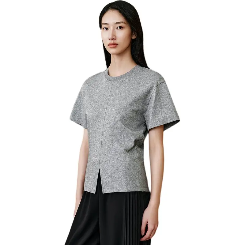 INSUN T Shirts Women's Light Gray-4