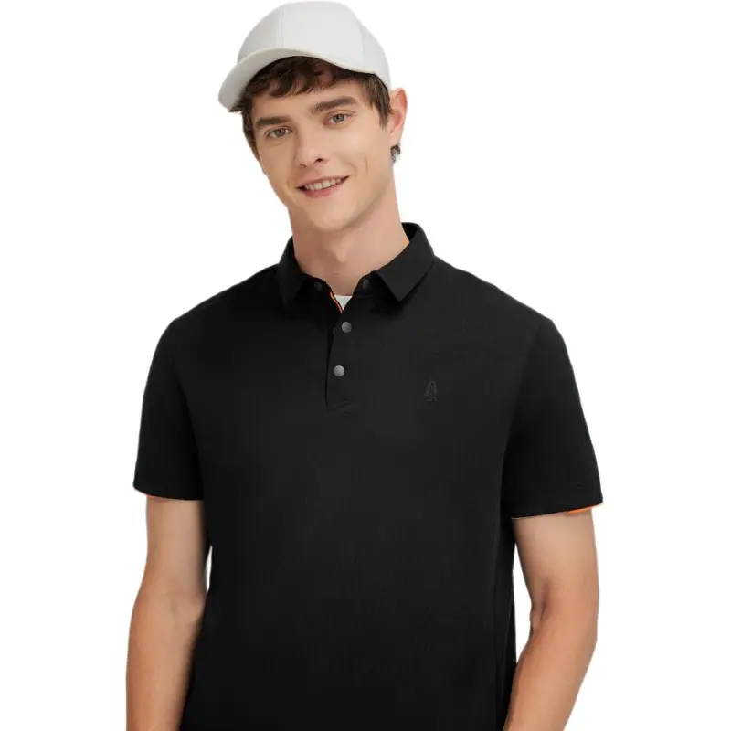 Hush Puppies Polo Shirts Men Obsidian Black-4