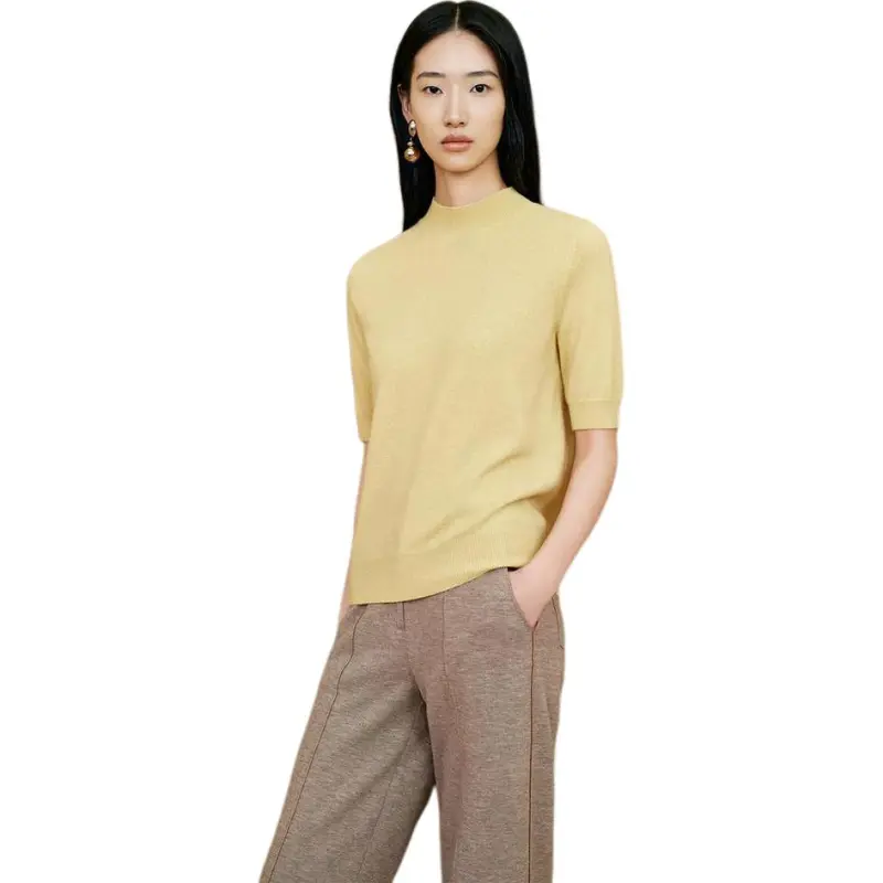 INSUN Cashmere Sweaters Women's Light Yellow-3