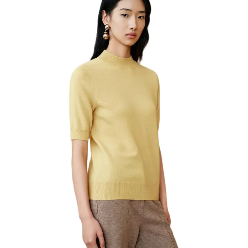 INSUN Cashmere Sweaters Women's Light Yellow-4