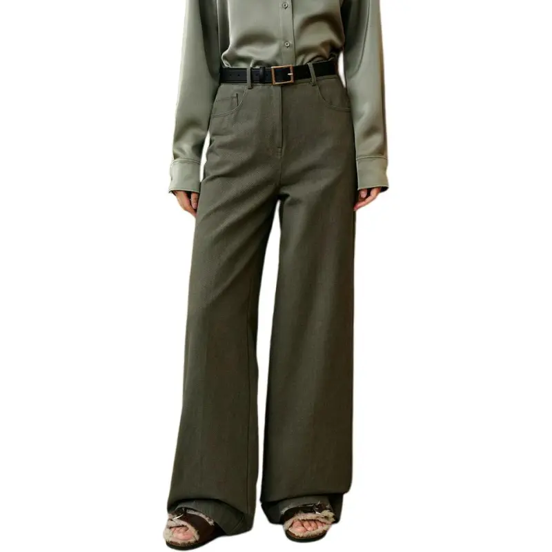 INSUN Jeans Women's Olive Green-3