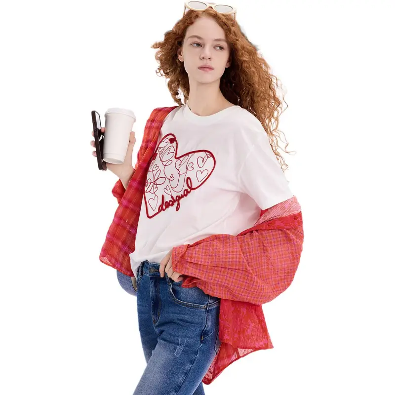 Desigual T Shirts Women's White-3