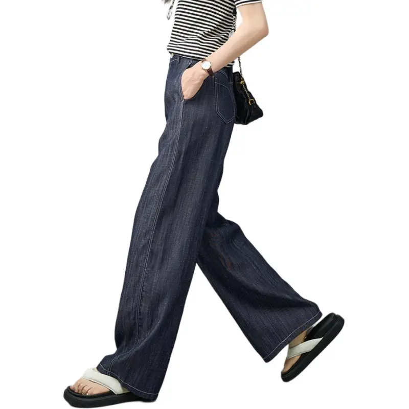 YALIDA Casual Pants Women's Blue-3