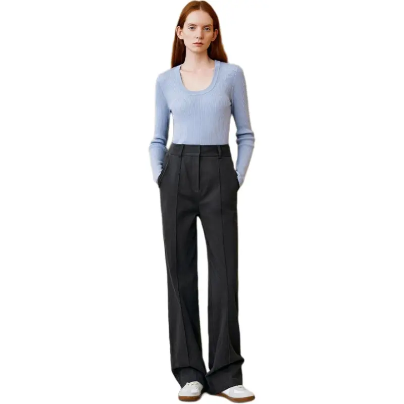 INSUN Casual Pants Women's Smoke Gray-1