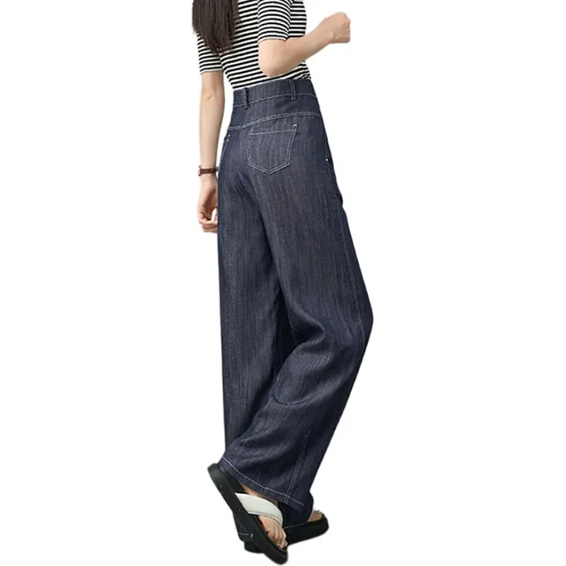 YALIDA Casual Pants Women's Blue-2