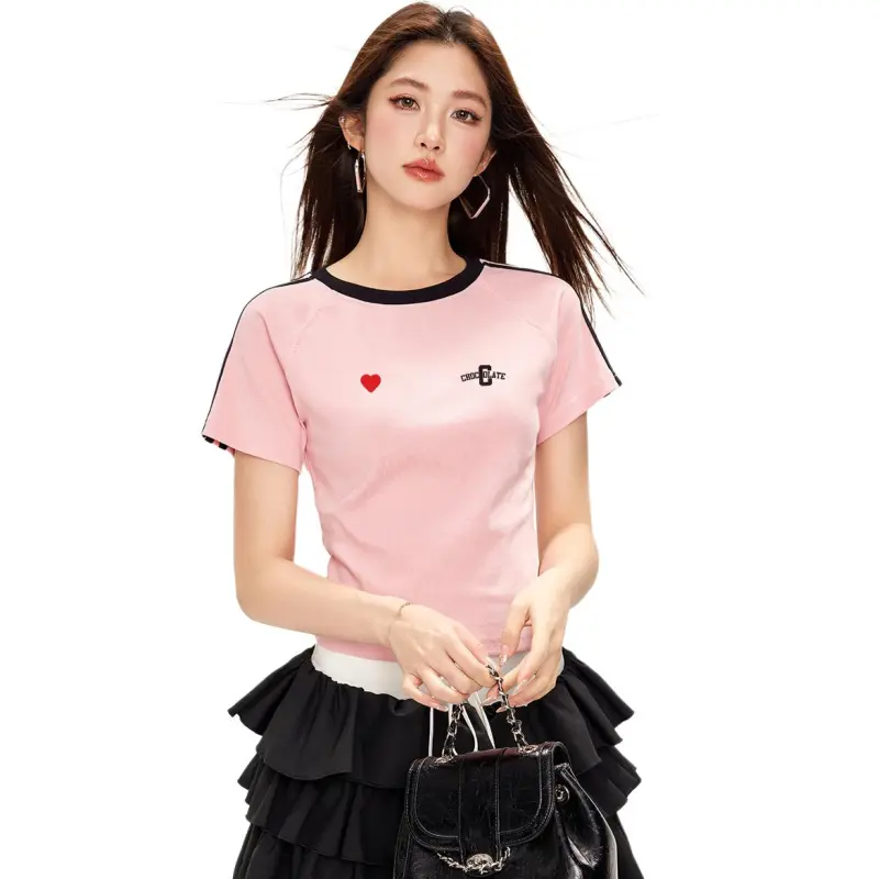 CHOCOOLATE Raglan Sleeve T Shirt Women's PKX/Pink-3