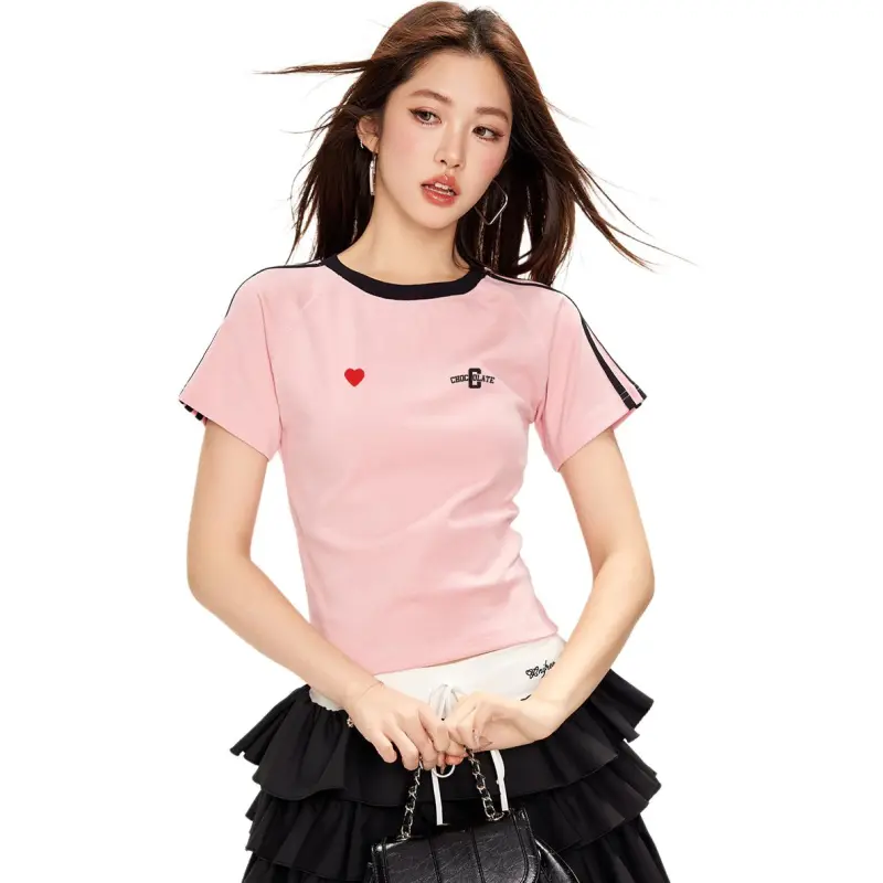  CHOCOOLATE Raglan Sleeve T Shirt Women's PKX/Pink-4