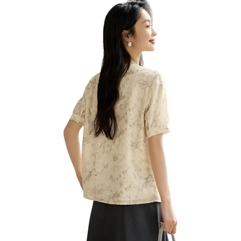 XWI Shirts Women's Beige With Ink Floral-3