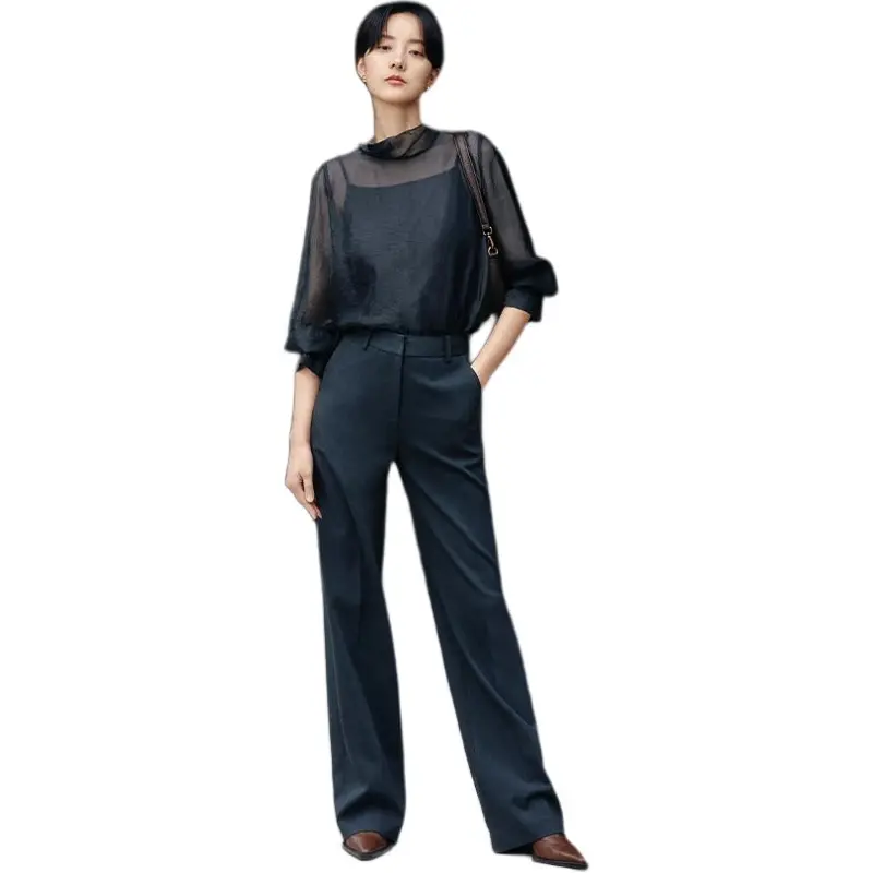 INSUN Shirts Women's Dark Gray Green-1