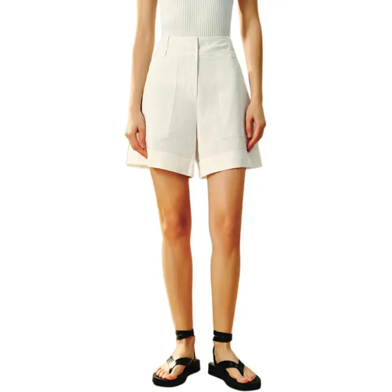 INSUN Casual Shorts Women's White-3