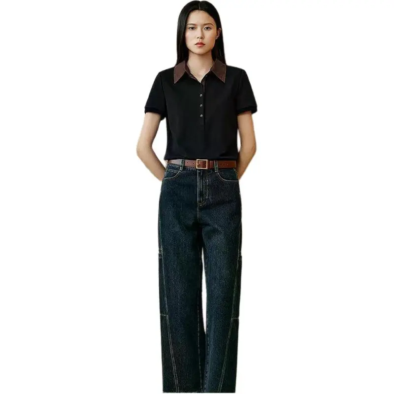 INSUN Polo Shirts Women's Deep Sea Blue-2