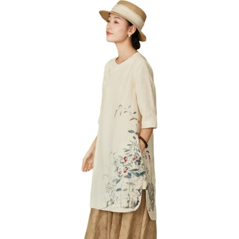 JIXIANGYUER Cheongsams Women's Light Yellow-1