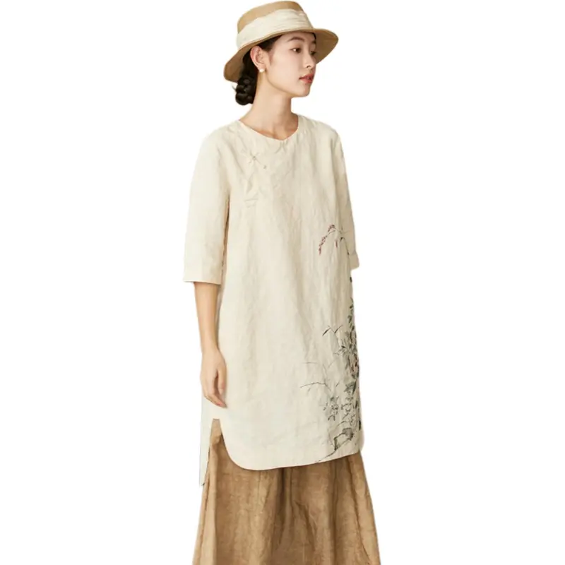 JIXIANGYUER Cheongsams Women's Light Yellow-2