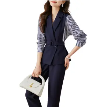 VIMLY Casual Suit Women's Navy Blue