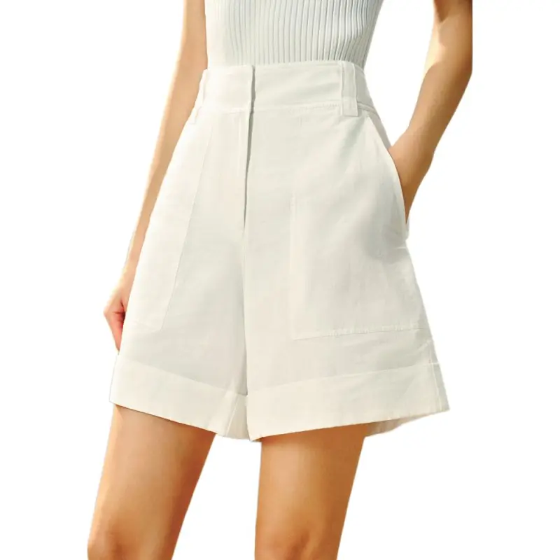 INSUN Casual Shorts Women's White-5