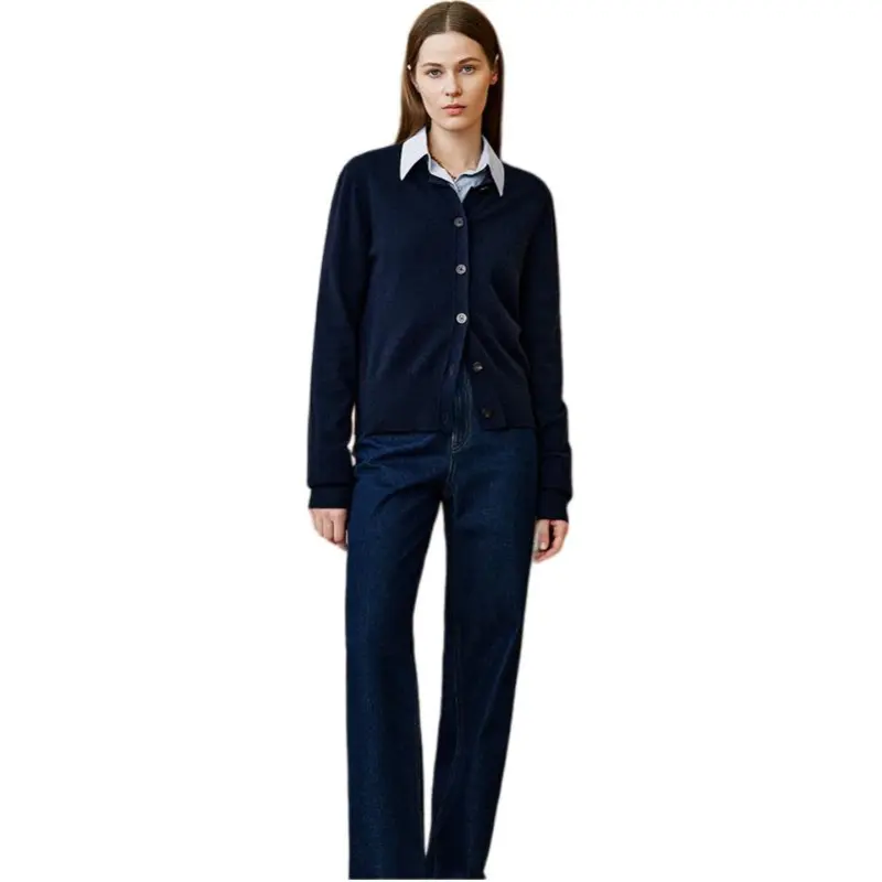 INSUN Cashmere Sweaters Women's Navy Blue-2