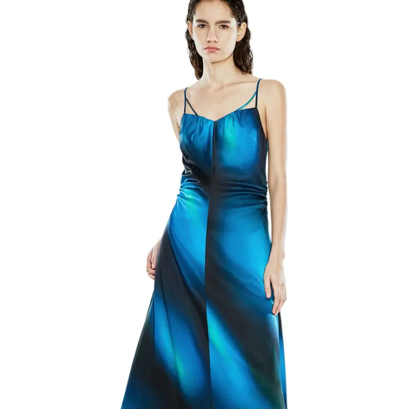COVERINS Slip Dresses Women's Peacock Blue-4