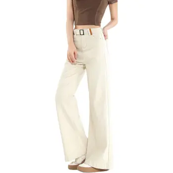 FAWENXIANGZI Jeans Women's Ecru