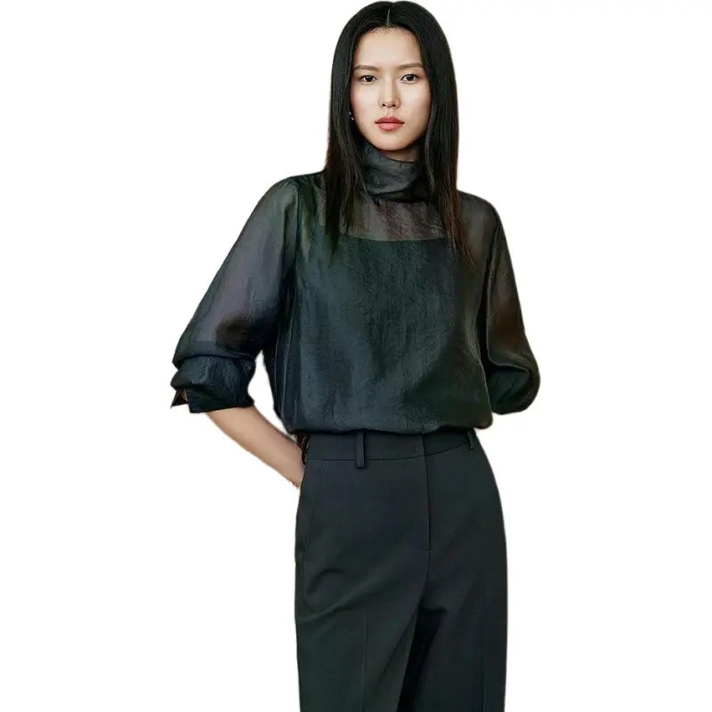INSUN Shirts Women's Dark Gray Green-4